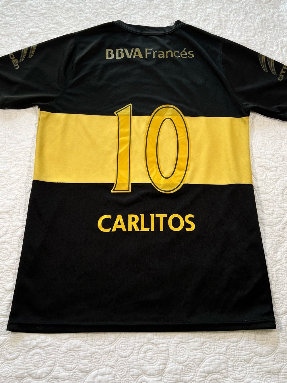 Nike Boca juniors 2016/17 3rd soccer jersey black/gold #1 Carlitos Tevez L